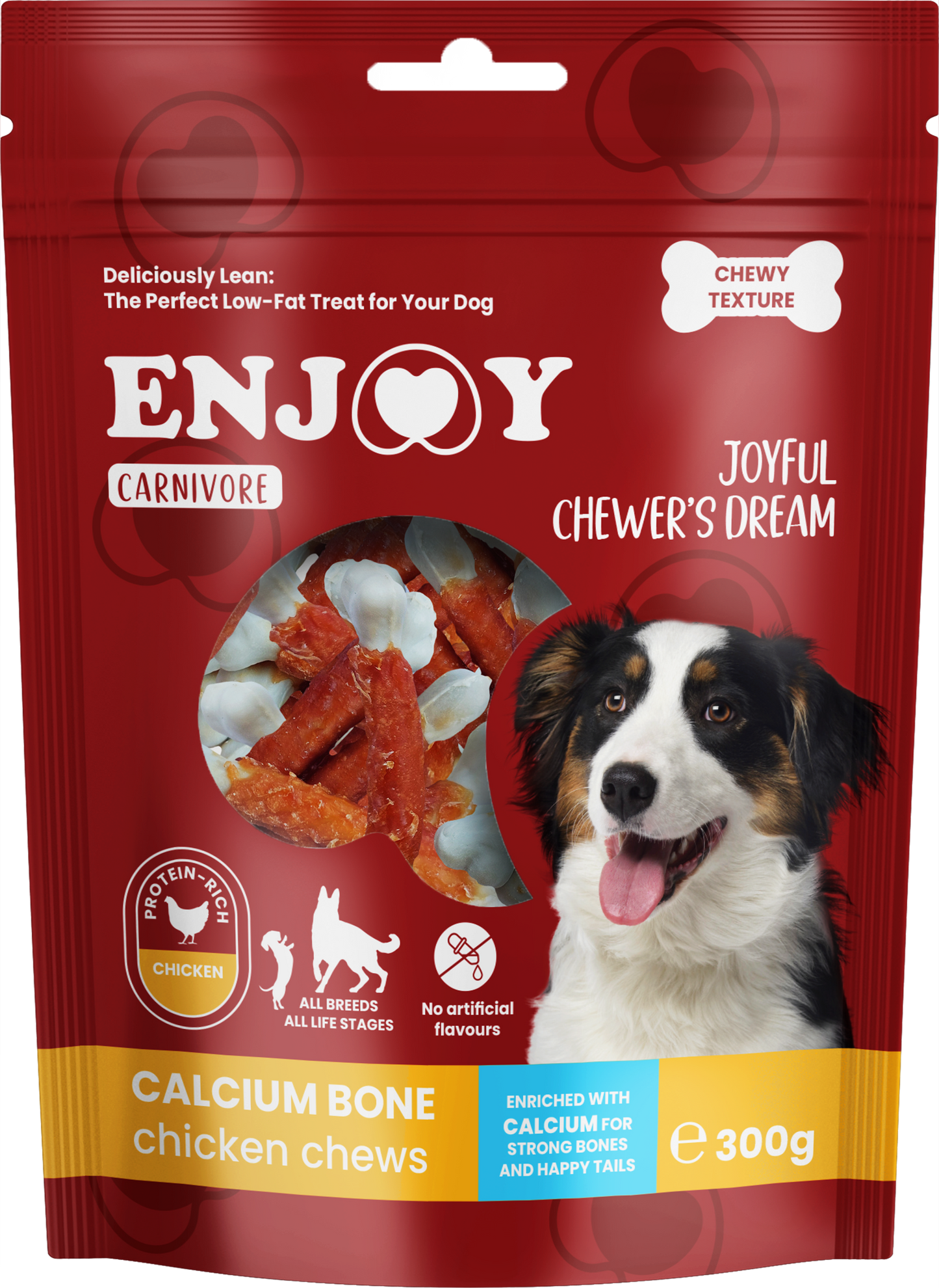 Enjoy Carnivore Calcium Bone Chicken Chews - калциево кокалче с пилешко месо 300 гр