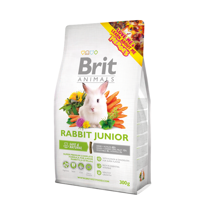 Brit Animals Rabbit Junior Complete - супер премиум пълноценна храна за малки зайчета