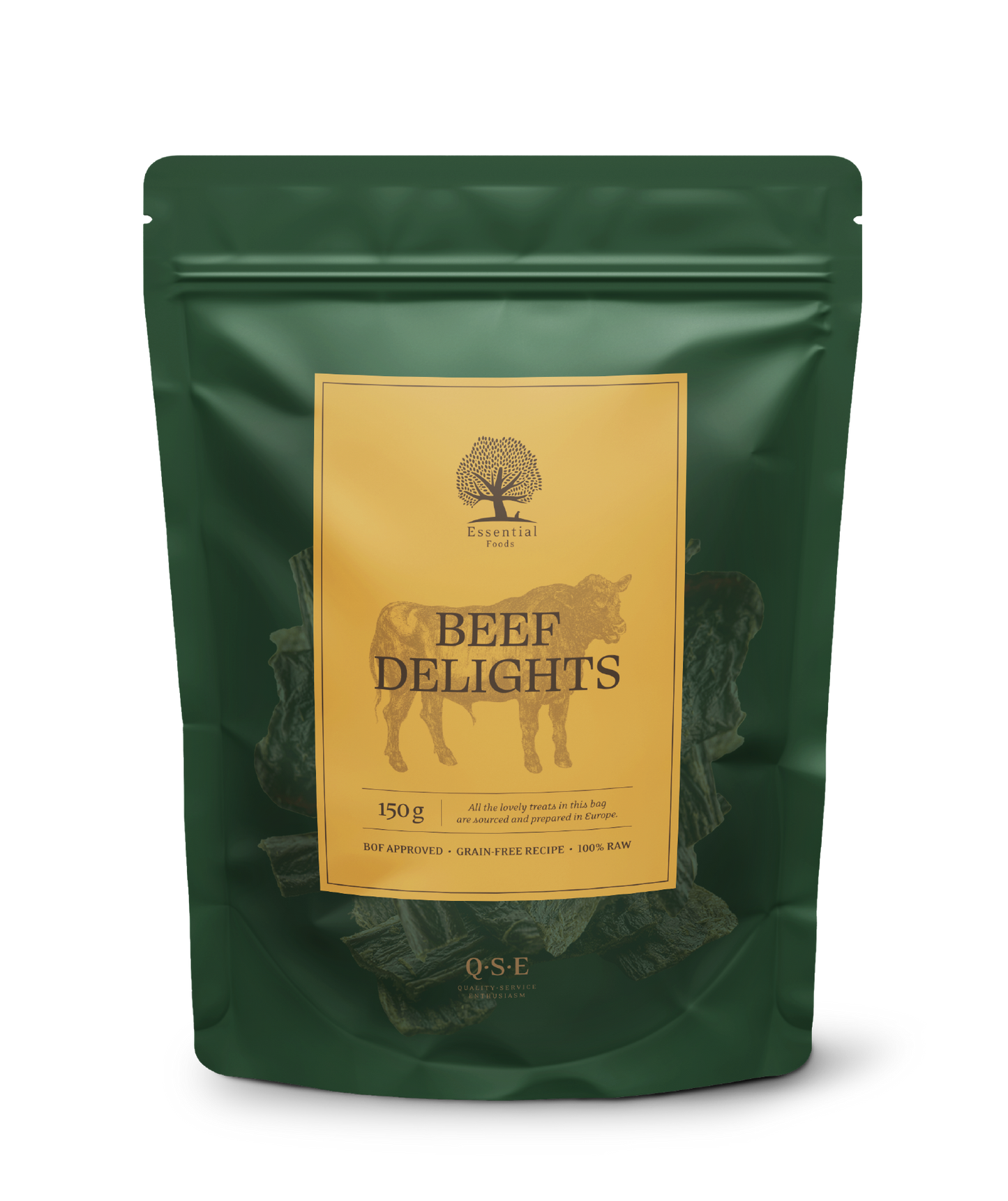 Essential Beef Delights - сушени ленти чисто телешко месо, 10 броя