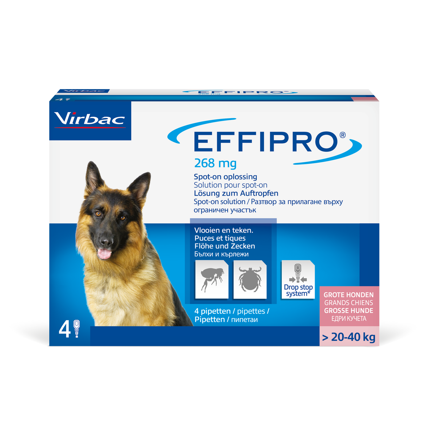 Virbac Effipro - обезпаразитяващи пипети за куче, 4 броя