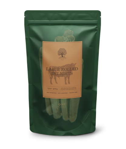 Essential Large Rolled Delights - пресована изсушена телешка кожа, 25.5 см/2 см, 400 гр.