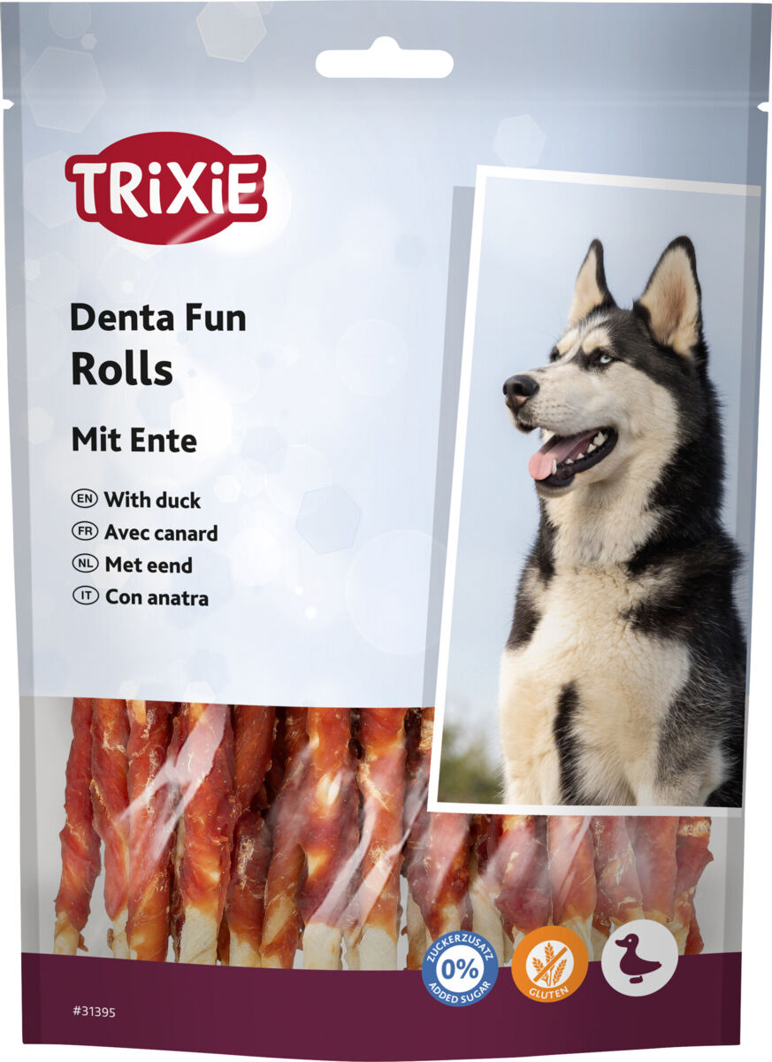 Trixie Denta Fun Duck Chewing Rolls - дентална солета с патешко месо 30 бр, 12 см, 240 гр