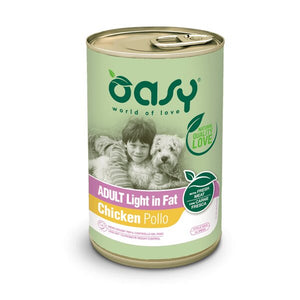 Oasy Dog Pate Adult Light In Fat With Chicken - пълноценна храна за високоактивни кучета в зряла възраст с пилешко месо 400 гр.