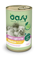 Oasy Dog Pate Adult Light In Fat With Chicken - пълноценна храна за високоактивни кучета в зряла възраст с пилешко месо 400 гр.