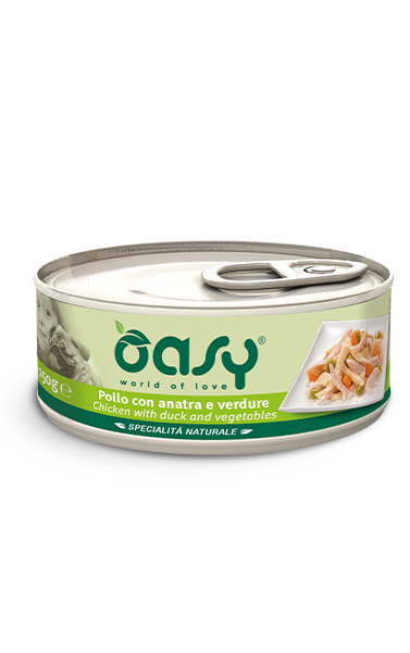 Oasy Dog Natural Chicken with Duck and Vegetables - консерва за куче с пилешко, патешко и зеленчуци 150 гр.