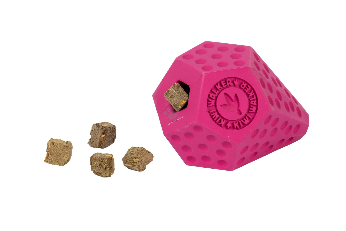 Kiwi Walker Lets Play Diaball Mini Pink - гумена играчка за лакомства 8,4 см, розов