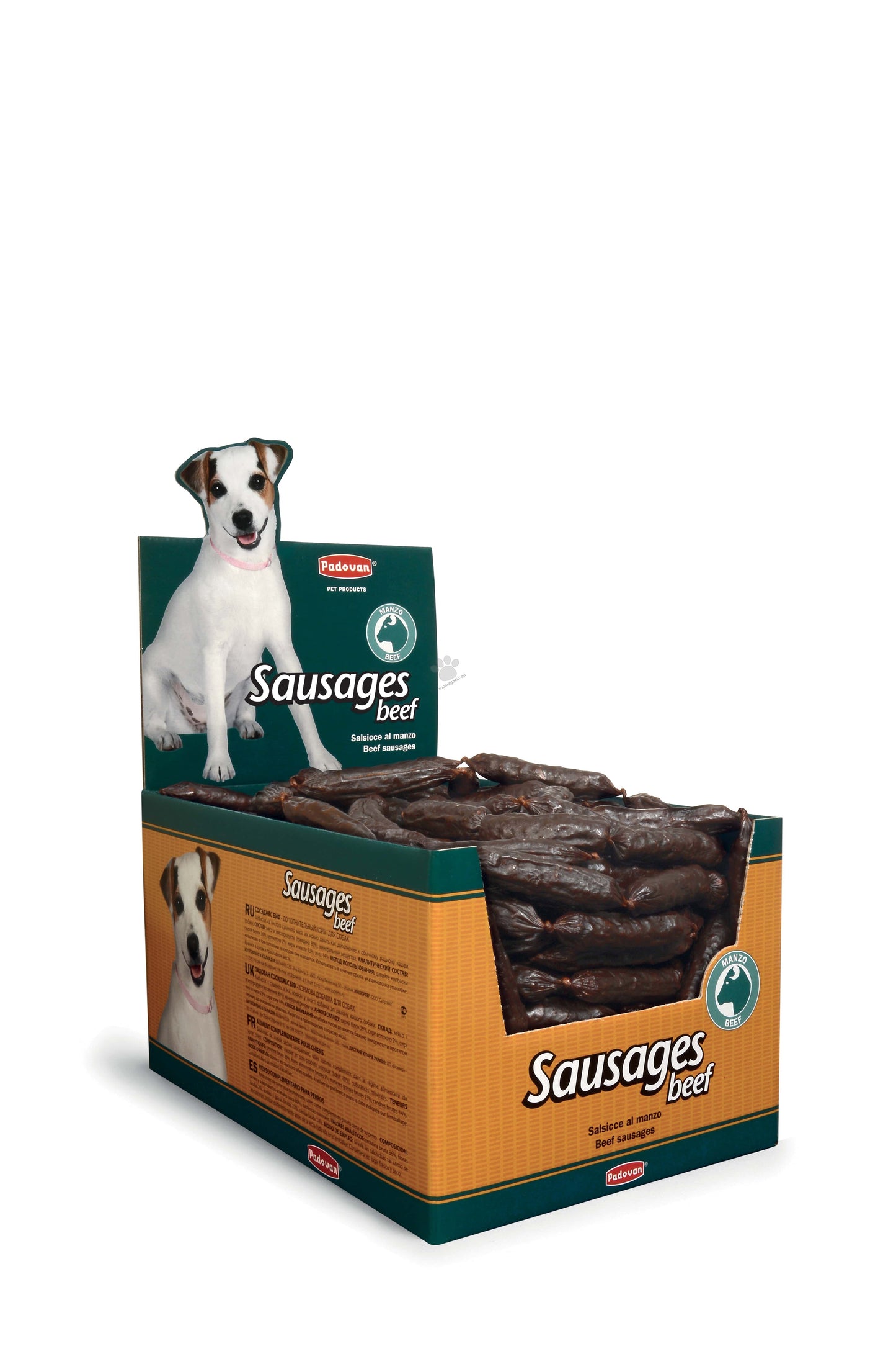 Padovan Sausages Beef - лакомство за кучета от телшко месо, кутия 200 броя