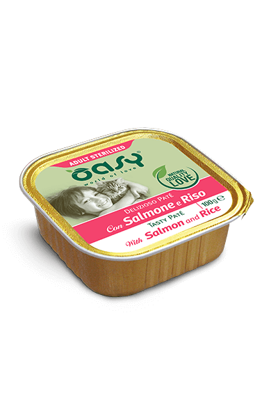 Oasy Tasty Pate Sterilised Salmon - пастет за кастрирани котки със сьомга 100 гр.