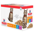 Hills Science Plan Feline Adult Favourite Selection - паучове за котки с океанска риба, телешко и пилешко месо 12 х 85 гр
