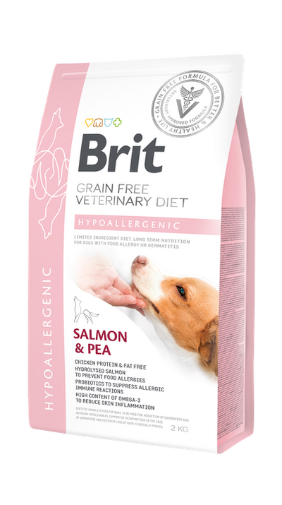 Brit VD Dog Hypoallergenic - хипоалергенна храна за кучета за намаляване на непоносимостта към съставки и хранителни вещества