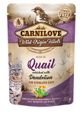 Carnilove cat pouch rich in Quail enriched with Dandelion for sterilized - пауч за кастрирани, възрастни котки с пъдпъдък и глухарче 85 гр