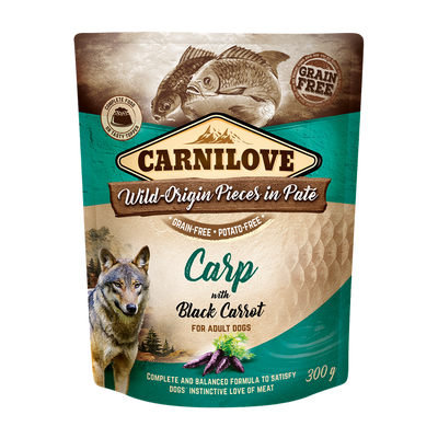 Carnilove Dog Pouch Pate Carp with Black Carrot - пауч за кучета с шаран и черен морков 300 гр