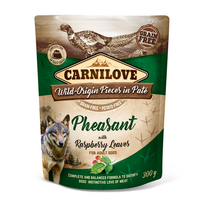 Carnilove Dog Pouch Pate Pheasant with Raspberry Leaves - пауч за кучета с фазан и малинови листа 300 гр