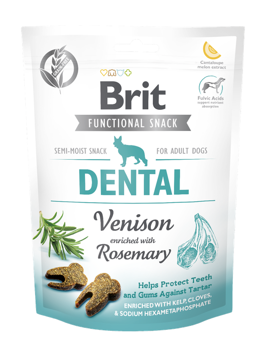 Brit Care Dog Functional Snack Dental Venison - дентално лакомство с еленско и розмарин 150 гр