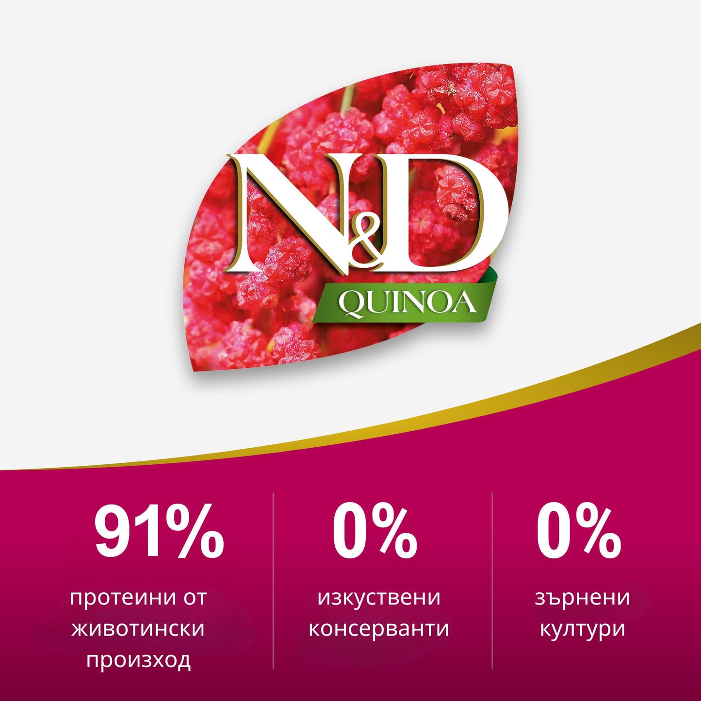 N&D Quinoa Neutered Dog Adult Medium and Maxi with Duck, Broccoli and Aspragus – суха храна за кастрирани кучета от средни и едри породи с патешко, броколи и аспержи 12 кг