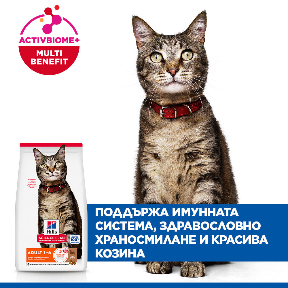 Hills Science Plan Adult - с агнешко месо, за котки от 1 до 6 години
