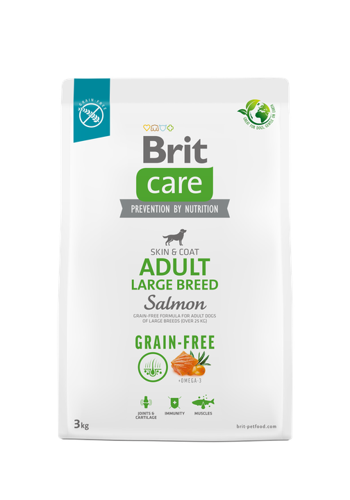 Brit Care Dog Grain-free Adult Large Breed - пълноценна храна за кучета от големи породи със сьомга