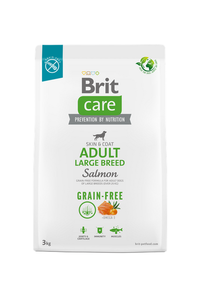 Brit Care Dog Grain-free Adult Large Breed - пълноценна храна за кучета от големи породи със сьомга 12 кг