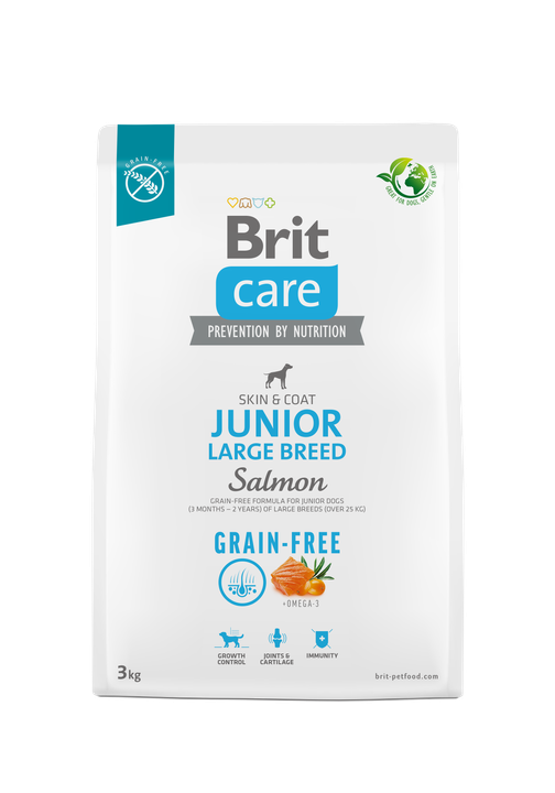 Brit Care Dog Grain-free Junior Large Breed - пълноценна храна за кученца от големи породи със сьомга