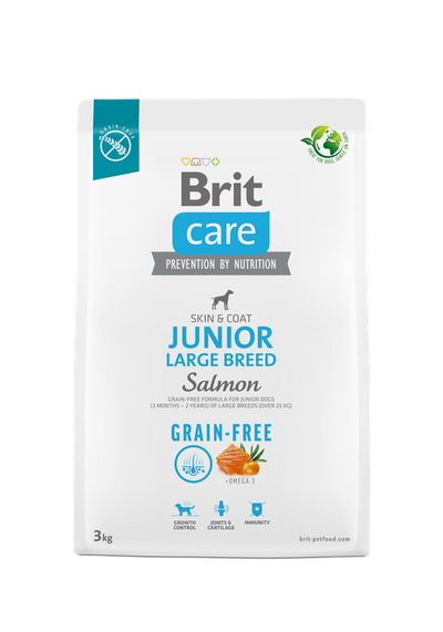 Brit Care Dog Grain-free Junior Large Breed - пълноценна храна за кученца от големи породи със сьомга