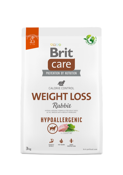 Brit Care Dog Hypoallergenic Weight Loss - хипоалергенна храна за кучета с проблеми с теглото със заешко и ориз