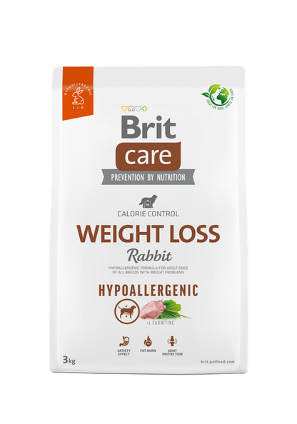 Brit Care Dog Hypoallergenic Weight Loss - хипоалергенна храна за кучета с проблеми с теглото със заешко и ориз