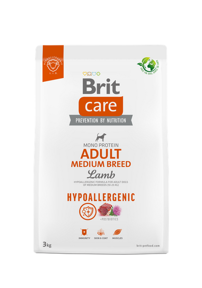 Brit Care Dog Hypoallergenic Adult Medium Breed - хипоалергенна храна за кучета от средни породи с агнешко месо