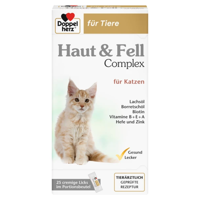 Doppelherz Haut and Fell - комплекс за кожа и козина за котки 25 сашета