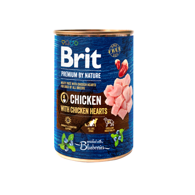Brit Premium by Nature Chicken with Hearts - консерва за кучета с пилешко и сърца