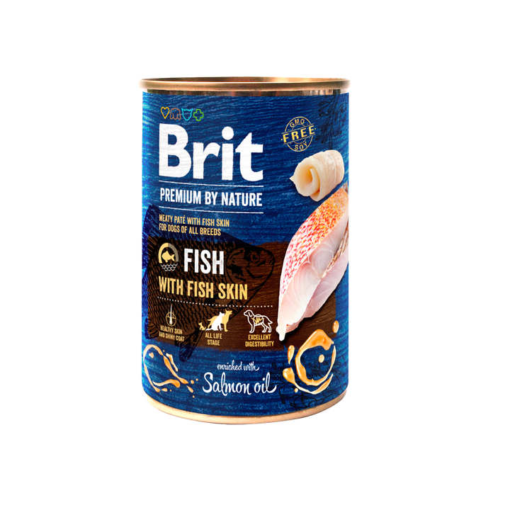 Brit Premium by Nature Fish with Fish Skin - консерва за кучета с риба и кожа от риба