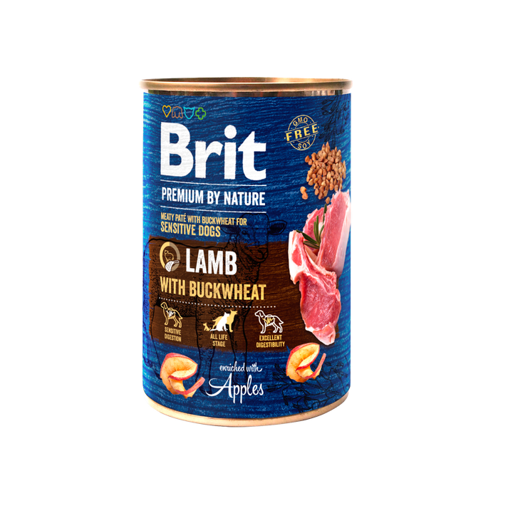 Brit Premium by Nature Lamb Buckwheat - консерва за кучета с агнешко месо и елда