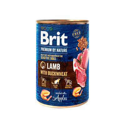 Brit Premium by Nature Lamb Buckwheat - консерва за кучета с агнешко месо и елда