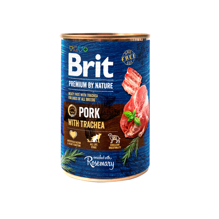 Brit Premium by Nature Pork with Trachea - консерва за кучета със свинско и трахея