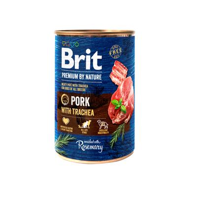 Brit Premium by Nature Pork with Trachea - консерва за кучета със свинско и трахея 400 гр