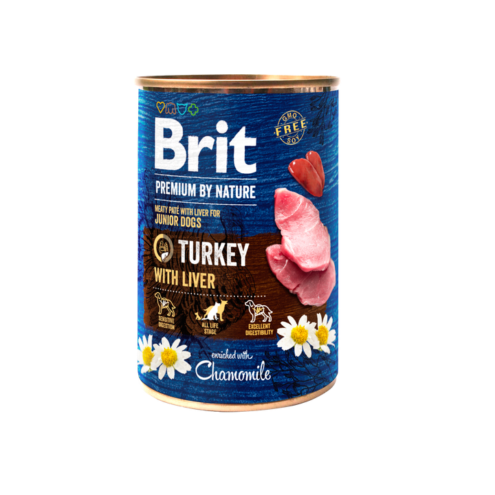 Brit Premium by Nature Turkey with Liver - консерва за кучета с пуешко и черен дроб 400 гр