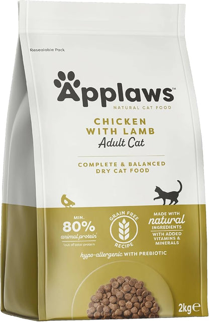Applaws Adult Chicken with Extra Lamb - пълноценна храна с пилешко и агнешко месо, за котки над 12 месечна възраст