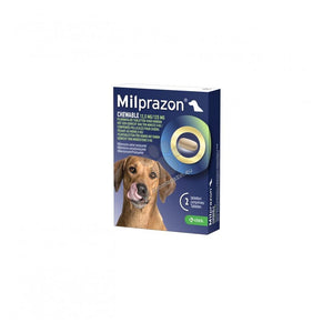 Milprazon Chewable 12,5 mg - противопаразитни таблетки за кучета над 5 кг, 4 броя