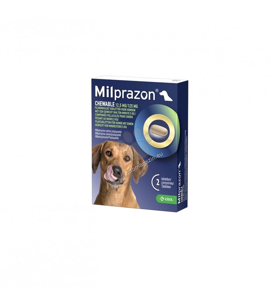Milprazon Chewable 12,5 mg - противопаразитни таблетки за кучета над 5 кг, 4 броя