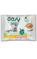 Oasy Wet Cat Bocconcini MultiPack ADULT STERILIZED SELECTION - пакет паучове за стерилизирани котки 4X85 гр.