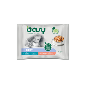 Oasy Wet Cat Bocconcini MultiPack ADULT FISH SELECTION - пакет рибни паучове за възрастни котки 4X85 гр.
