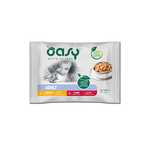Oasy Wet Cat Bocconcini MultiPack ADULT MEAT SELECTION - пакет месни паучове за възрастни котки 4X85 гр.