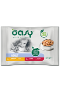 Oasy Wet Cat Bocconcini MultiPack ADULT MEAT SELECTION - пакет месни паучове за възрастни котки 4X85 гр.