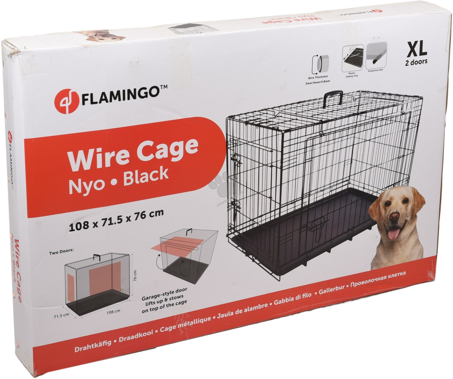 Flamingo Wire Cage Nyo XL - метална клетка за куче 108 / 71.5 / 76 см