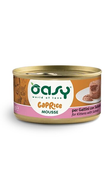 Oasy Caprice Mousse for Kittens with Salmon - мус за подрастващи котенца със сьомга 85 гр.