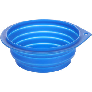 Flamingo Feeding and Drinking Bowl Falda Round Blue - сгъваема силиконова купичка 500 мл. /синя/