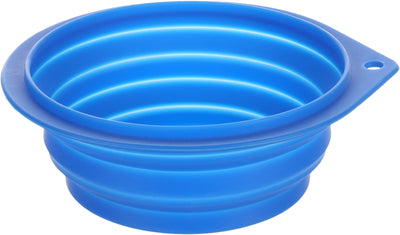 Flamingo Feeding and Drinking Bowl Falda Round Blue - сгъваема силиконова купичка 500 мл. /синя/