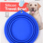 Flamingo Feeding and Drinking Bowl Falda Round Blue - сгъваема силиконова купичка 500 мл. /синя/