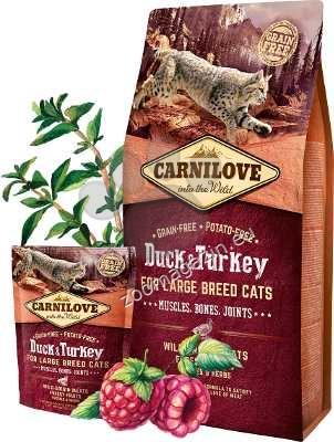 Carnilove Duck and Turkey for Large Breed Cats - храна за големи породи котки с патешко и пуешко месо 6 кг