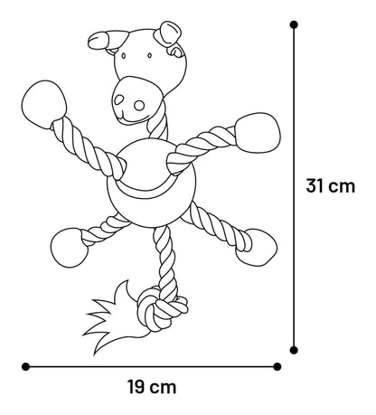 Flamingo Toy Animals with Ball and Rope - играчка за кучета с въже и топка 14 / 31 / 19 см