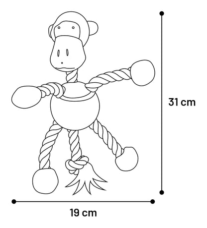 Flamingo Toy Animals with Ball and Rope - играчка за кучета с въже и топка 14 / 31 / 19 см